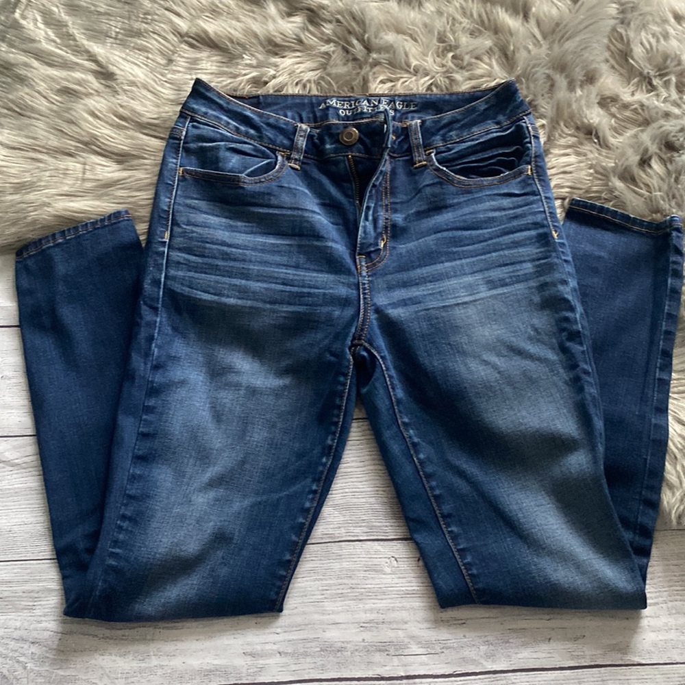 American Eagle Hi-Rise Jeggings Dark Wash Size 8S